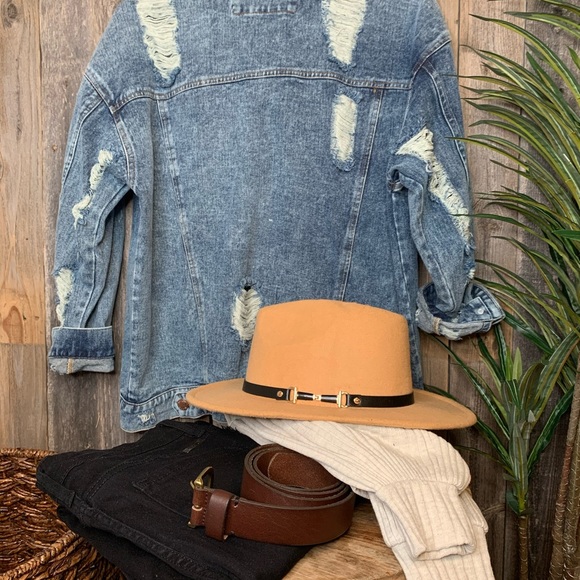 Distressed Denim Jean Jacket - Picture 10 of 10